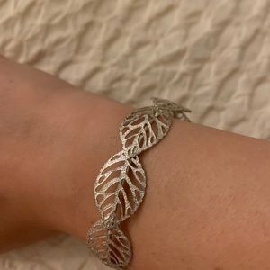 Silver leaf bracelet